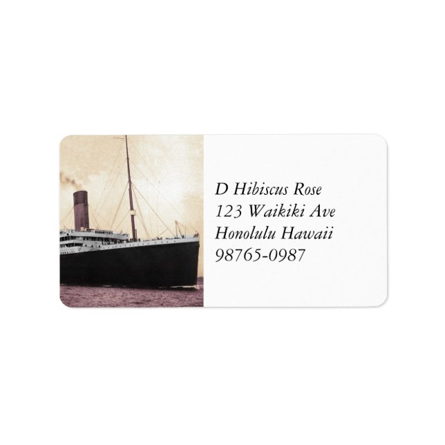 Titanic auf ihrer Maidenreise Adressaufkleber (Vorne)
