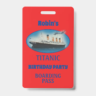 Titanic Birthday Einladung Red White Star Schiff Ausweis