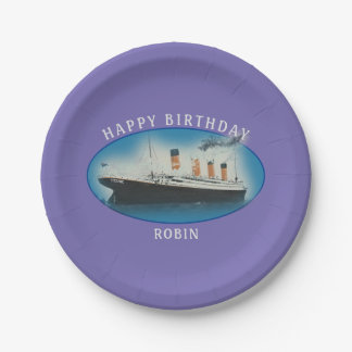 Titanic Birthday Lila RMS White Star Line Schiff Pappteller