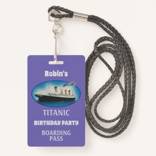 Titanic Birthday Purple White Star Line Badge de n