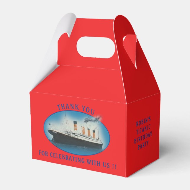 Titanic Birthday Red RMS White Star Line Schiff Geschenkschachtel (Vorderseite)