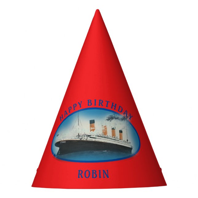 Titanic Birthday Red RMS White Star Line Schiff  Partyhütchen (Vorderseite)