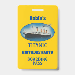 Titanic Birthday Yellow White Star Line Schiff Ausweis