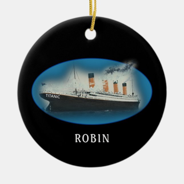 Titanic Black Christmas Keramik Ornament (Vorne)