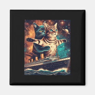 Titanic Cats Funny T-Shirt Magnet