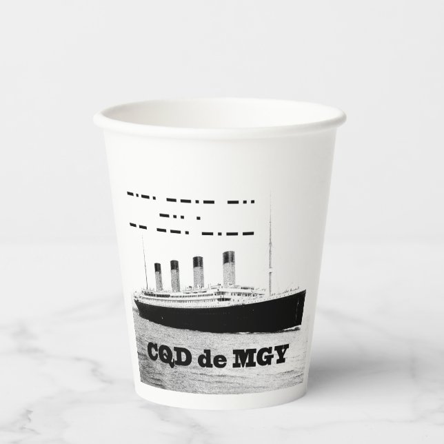 Titanic CQD de MGY Wireless Distanzsignal Pappbecher (Vorderseite)