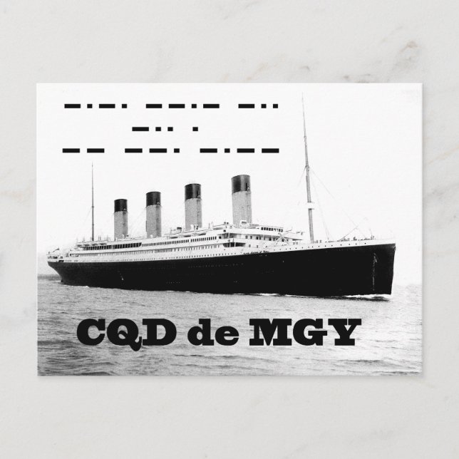 Titanic CQD de MGY Wireless Distanzsignal Postkarte (Vorderseite)