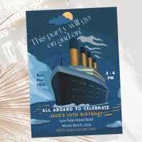 Titanic Cruise Ship Liner Anniversaire Invitation
