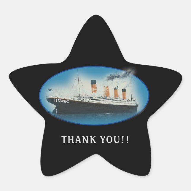 Titanic danke Ihnen Black Gevor Stern-Aufkleber (Vorderseite)