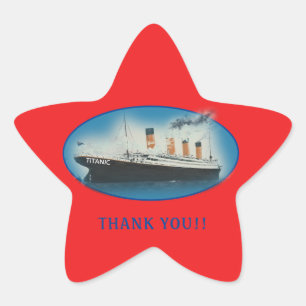 Titanic danke Ihnen Red Favor Stern-Aufkleber