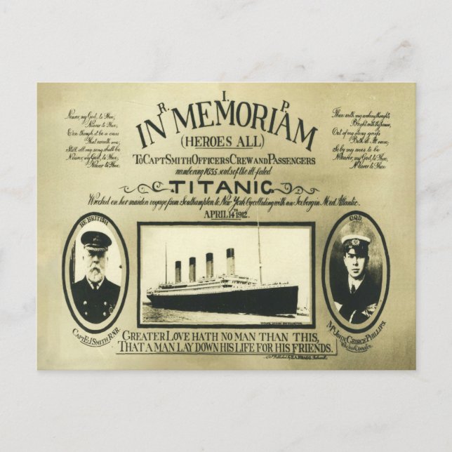 Titanic Dans La Carte Postale Memoriam (Devant)