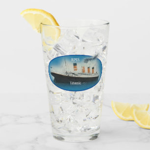 Titanic Maritime Blue White Star Line Schiff Glas
