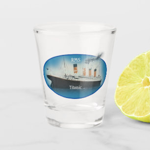 Titanic Maritime Blue White Star Line Schiff Schnapsglas