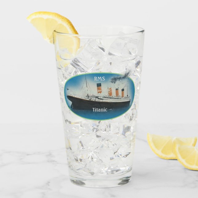 Titanic Maritime Limon White Star Line Schiff Glas (Vorderseite Ice)