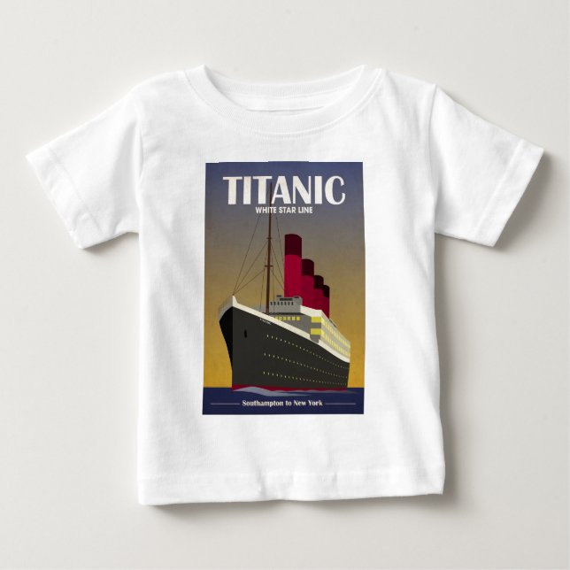 Titanic Ocean Liner Art Deco Print Baby T-shirt (Vorderseite)