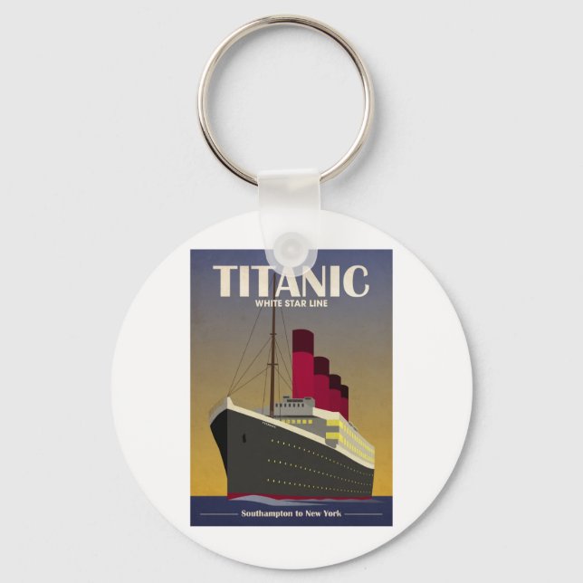 Titanic Ocean Liner Art Deco Print Schlüsselanhänger (Vorderseite)