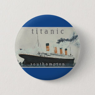 TITANIC Party Blau Vintage White Star Line Schiff Button