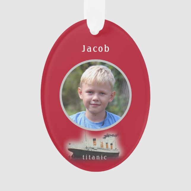  Titanic Photo Red Christmas Ornament (devant)