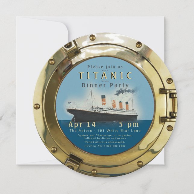 Titanic Porthole Party Einladung (Vorderseite)
