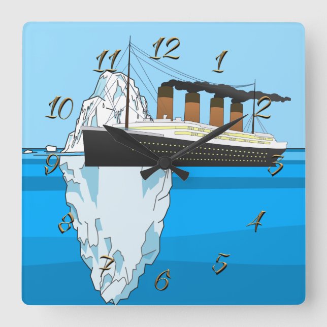 Titanic Quadratische Wanduhr (Vorderseite)