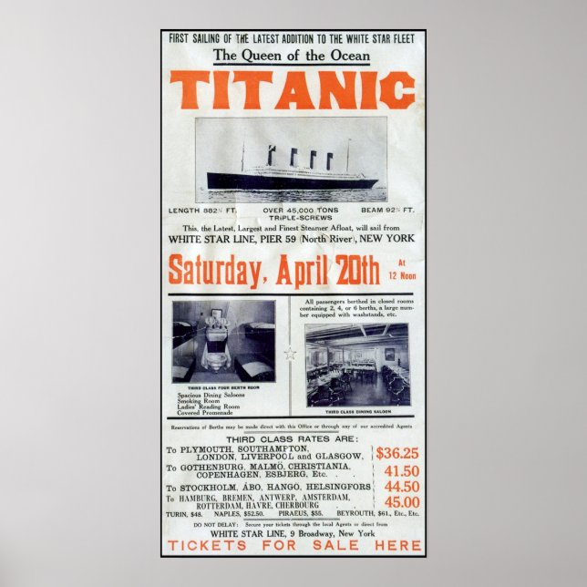 Titanic Queen of the Ocean - White Star Line Poster (Vorne)