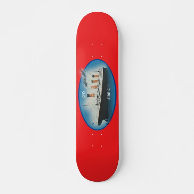 Titanic Red Maritime White Star Line Schiff Skateboard (Vorne)