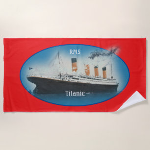 Titanic Red Maritime White Star Line Schiff  Strandtuch