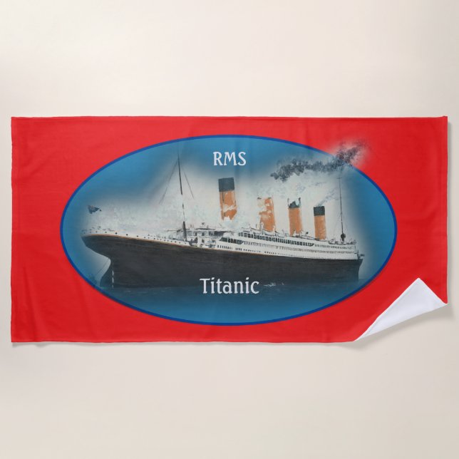 Titanic Red Maritime White Star Line Schiff  Strandtuch (Vorderseite)