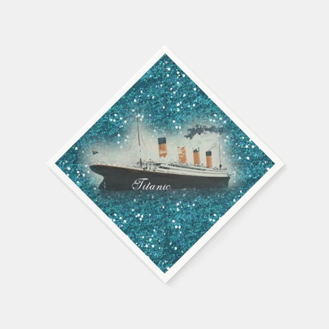 Titanic Sapphire Glitzer Glam White Star Line Schi Serviette (Ecke)