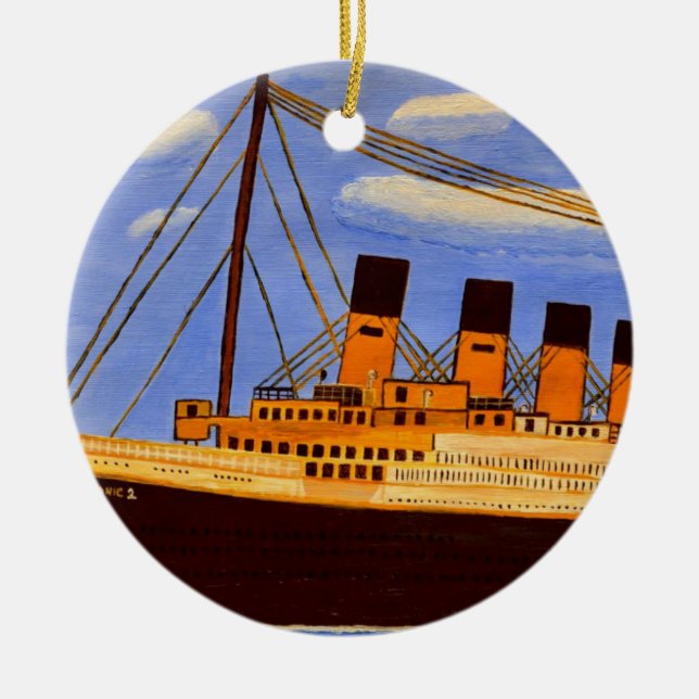 Titanic Schiff  Keramik Ornament (Vorne)