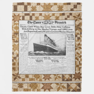 Titanic sinkt 1912 Richmond Quiltdecke Fleecedecke