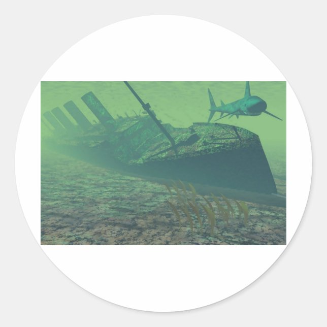 Titanic-sunk Runder Aufkleber (Vorderseite)
