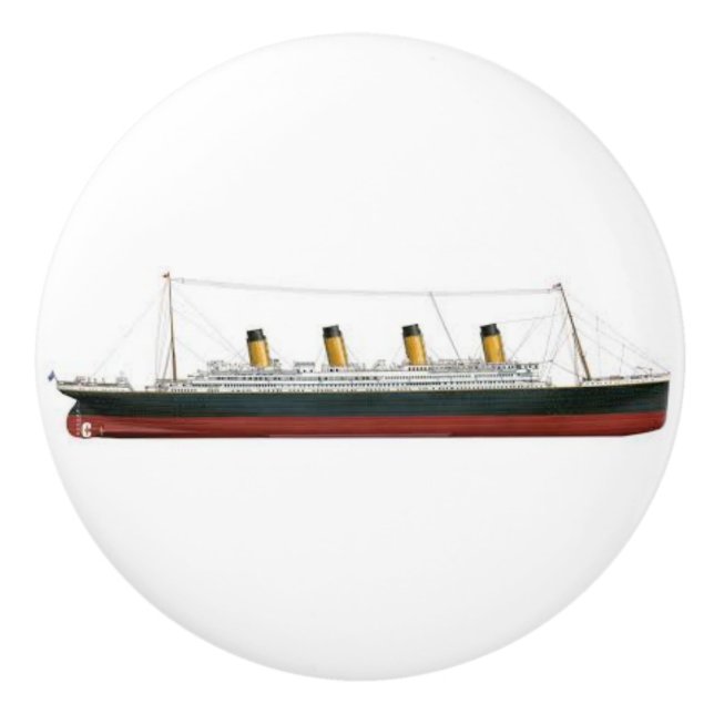 Titanic sur les boutons en céramique et les (Devant)