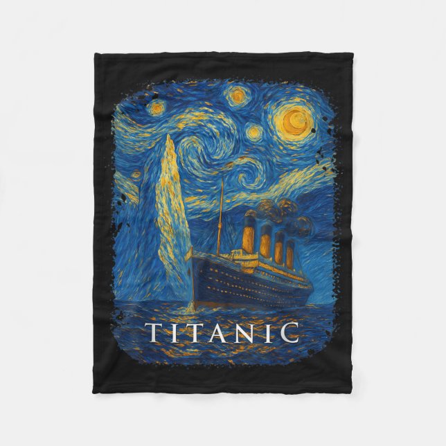 Titanic Van Gogh Starry Night Fleecedecke (Vorderseite)