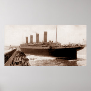 Titanic verlässt Liegeplatz 44 Southampton England Poster