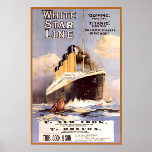 Titanic White Star Line Die größten Dampfer in Poster