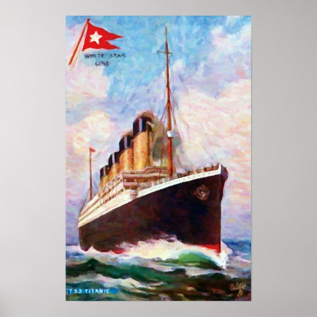 Titanic White Star Line Oil Painting Poster (Vorne)