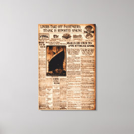 Titanic wird berichtet, da die Sepia Vintage Seefa Leinwanddruck