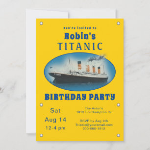 Titanic Yellow Birthday Einladung