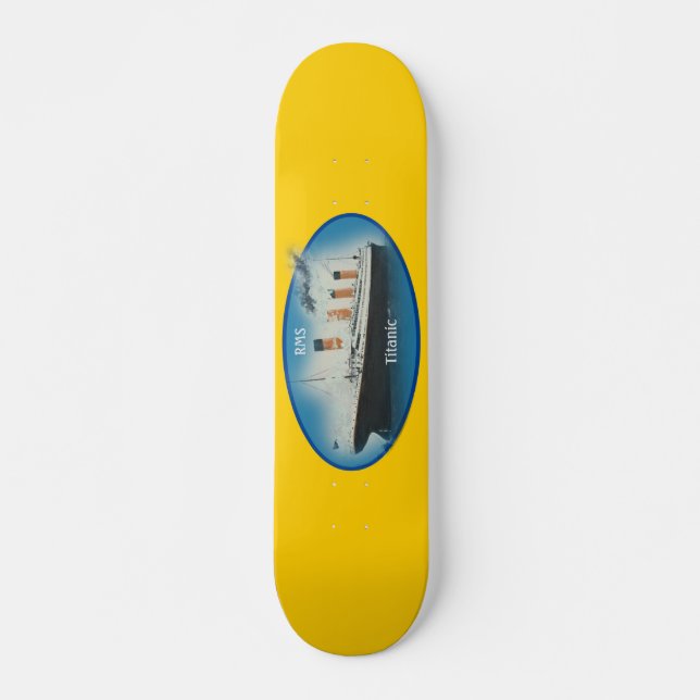 Titanic Yellow Maritime White Star Line Schiff Skateboard (Vorne)