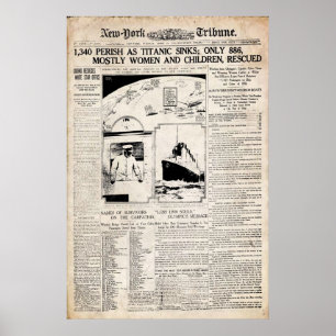 Titanische New- YorkTribüne-Zeitungs-Neuauflage Poster