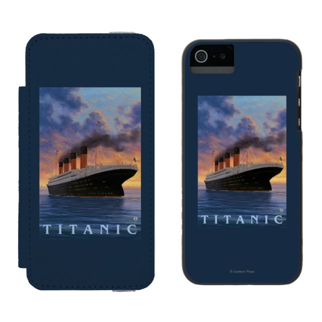 Titanische SceneWhite Stern-Linie Incipio iPhone Geldbeutel-Hülle (Seite an Seite)