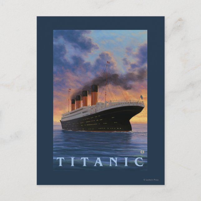 Titanische SceneWhite Stern-Linie Postkarte (Vorderseite)