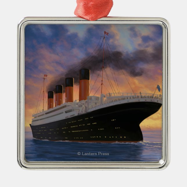 Titanische SceneWhite Stern-Linie Silbernes Ornament (Vorne)