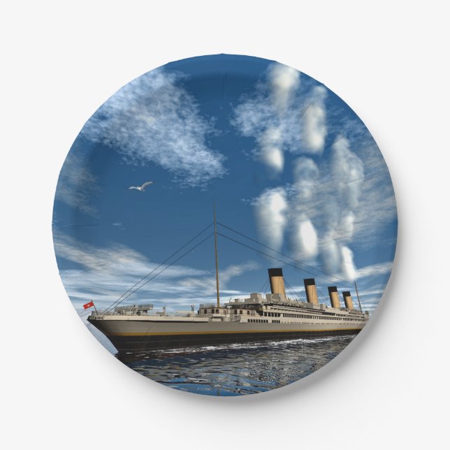 Titanisches Schiff - 3D übertragen Pappteller (Vorderseite)