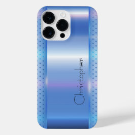 Titanium Blue Silver Edelstahl Print iPhone 14 Pro Max Hülle