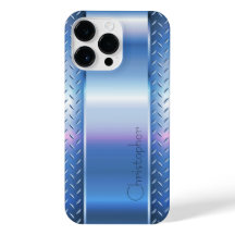 Titanium Blue Silver Edelstahl Print