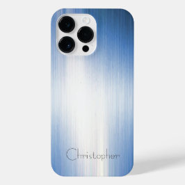 Titanium Blue Silver Edelstahl Print iPhone 14 Pro Max Hülle