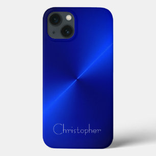 Titanium Bright blue Stainless Steel Print Case-Mate iPhone Hülle