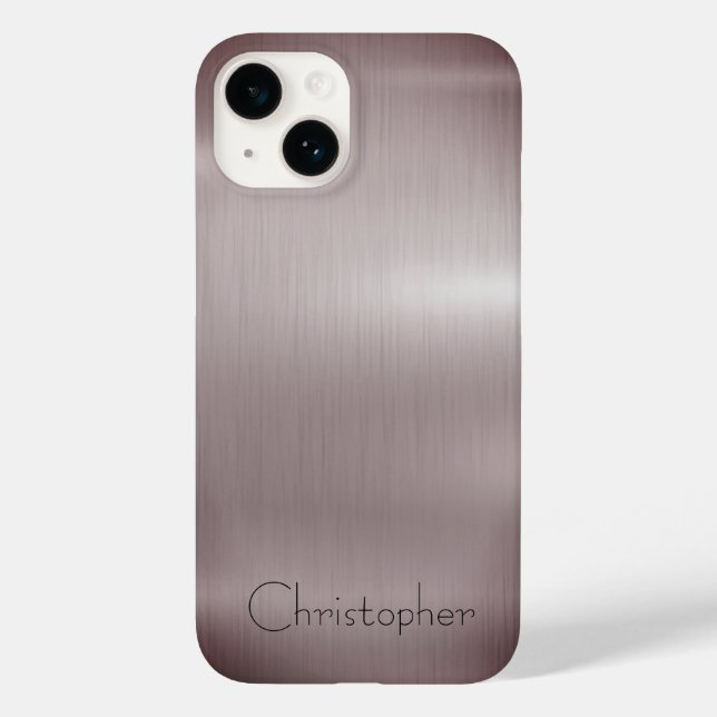 Titanium Brown Stainless Steel Print iPhone 15 Case-Mate iPhone 14 Hülle (Rückseite)